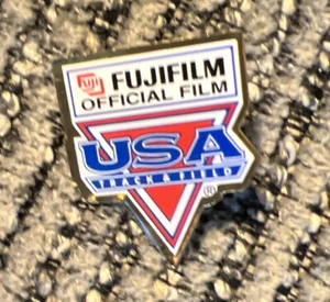 Vintage FujiFilm Fuji Film USA Track & Field Souvenir Travel Hat Lapel Pin - Picture 1 of 2