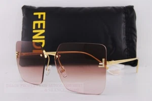 Brand New FENDI Sunglasses FE 4082US 30T Gold/Gradient Brown For Women - Picture 1 of 7