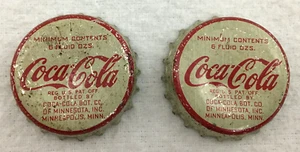 Coca Cola/Coke Bottle Caps Metal Cork Minneapolis Minnesota MN Set of 2 Vintage - Picture 1 of 5