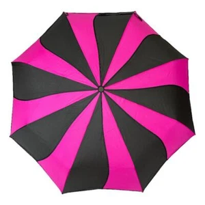 Everyday Swirl Pink/Black Folding Umbrella Lightweight - Picture 1 of 6