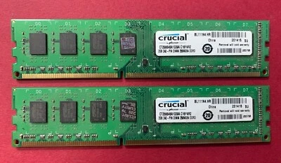 🔥Crucial by Micron 4GB (2X2GB) DDR3 RAM MEMORY CT25664BA1339A.C16FKR2  - Image 1 of 2