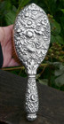 Antique Tiffany & Co. Sterling Silver Repousse Large Hair Brush 223.5g