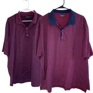 Bobby Jones Golf Polo Short Sleeve Shirts Size XXL Lot of 2 Burgundy Red Maroon - Picture 1 of 12