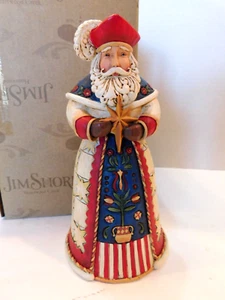 Estatuilla de Jim Shore Santa Claus Polonia Gwiazdor esmalte con caja original - Imagen 1 de 8