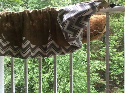 Cenefa/cortina natural de arpillera/chevron Foto 1 de 4