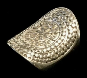 ANNA BECK SIGNED .925 STERLING SILVER RING Size 7 Granulated Saddle Top 15 Grams - Picture 1 of 6