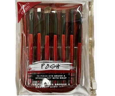 Juego de 10 brochas y plantillas de ojos Posh con envoltura Foto 1 de 3