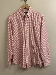 Ralph Lauren Herren Gr. Medium rot & weiß kariertes Pony Button Down Baumwollhemd - Bild 1 von 16