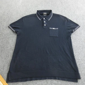 Todd Snyder Poloshirt Herren 2XL Marine Seide Baumwolle Reißverschlusstasche Kurzarm Strick - Bild 1 von 12