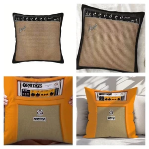 ORANGEFARBENER BASSGITARRENVERSTÄRKER KISSENBEZUG GESCHENK MUSIK ELEKTRONISCHER VERSTÄRKER WEIHNACHTEN PLATTE - Bild 1 von 10