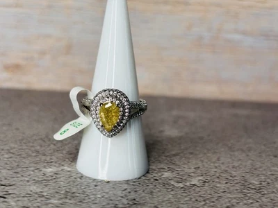 Anel retrô icônico “navio de cruzeiro” novo com etiquetas RBP tamanho 8. Quartzo amarelo criado em laboratório. - Imagem 1 de 3