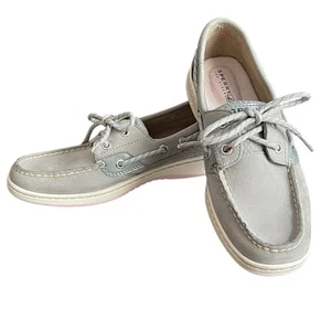 Sperry Top Sider Gray Suede Boat Shoe Loafer Slip On Womens Size 6.5 - Picture 1 of 11