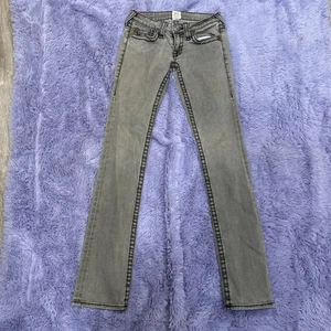 True Religion Women’s Gray Jeans With Black Stitching Size 26 - Picture 1 of 12