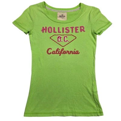 Y2k Hollister Womens Short Sleeve Shirt Size XS 2000s Preppy Bratz Tight Beach - Image 1 of 4