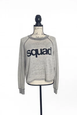 American Eagle Outfitters Women’s Gray Squad” Sweatshirt Size S Lightweight Pull - Image 1 of 4