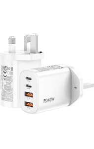 USB C Plug Fast Charge 1 pack 40W 4-Port USB Fast Charger Plug UK Dual Port... - Zdjęcie 1 z 7