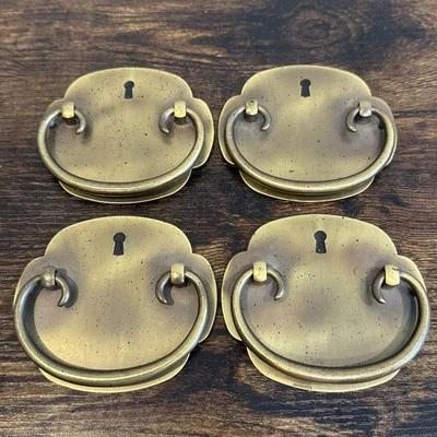 Henredon Asiático Tirador de Cajón 4 Pino Tansu Cómoda Chinoiserie Vintage Mango de Latón Foto 1 de 4