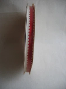 Vintage Lion Red Feathered Edge Satin Double Face Ribbon, 3/16" x 40 yds New OSS - Picture 1 of 7