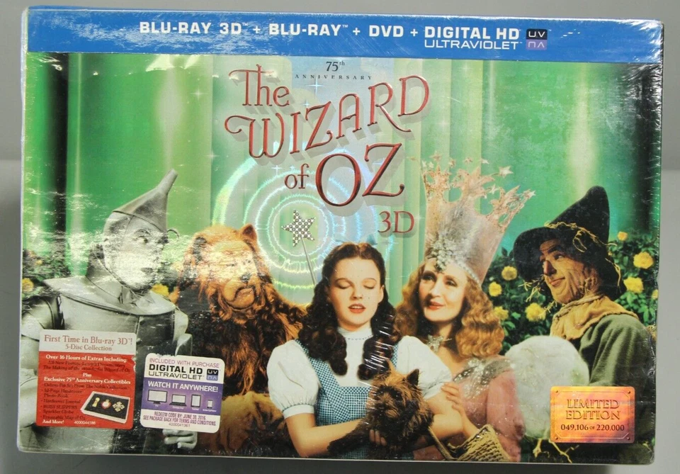 The Wizard of Oz 75th Anniversary Limited Edition BLURAY 3d & Pin Set