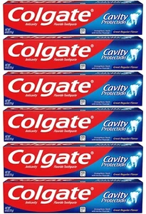 6 Colgate Cavity Protection Toothpaste with Fluoride, Great Regular Flavor, 4 OZ - Picture 1 of 9