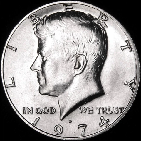 1974 D Kennedy Half Dollar - BU Cover