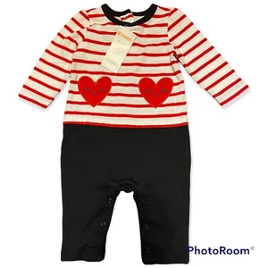 Gymboree Romper Girls Boys 3-6 Month Red Heart Long Sleeve One Piece Valentine’s - Picture 1 of 3