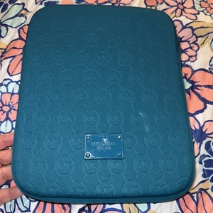 Michael Kors Embossed Logo Teal iPad Tablet Sleeves Case Cover 8”x10” - Picture 1 of 7