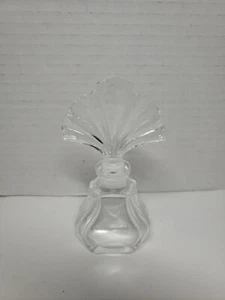 Vintage Art Deco Perfume Bottle Clear Glass Vanity Type Bottle & Stopper (S) - Picture 1 of 6