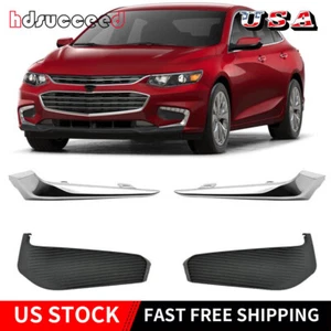 Chrome Front Bumper Fog Light Lamp Cover Trim Set for Chevrolet Malibu XL 16-18 - Picture 1 of 14