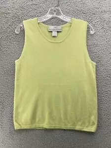 Maglione smanicato 100% cashmere taglia grande collo scoop fibre preziose verde - Foto 1 di 6