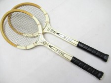LOT OF 2 VTG SPALDING "PANCHO GONZALES JUNIOR" WOODEN TENNIS RACQUET. ANTIQUE