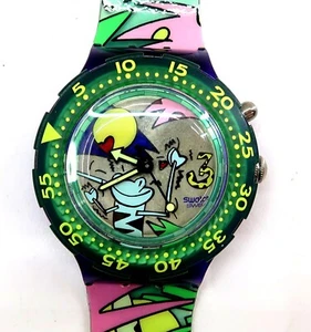 Swatch Scuba Watch JUNGLE SDV900 AS-IS NOT WORKING 1997 ~ NO CASE OR PAPERS - Picture 1 of 7