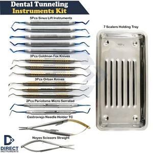 Dental Implant Vista Tunneling Kit Gingival Graft Knives Oral Surgery Set Of 16 - Picture 1 of 1