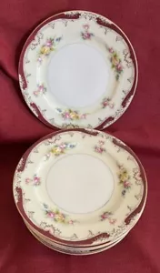 MEITO china TALBOT pattern SET OF 7 Bread And Butter PLATES Japan Discontinued - Picture 1 of 7