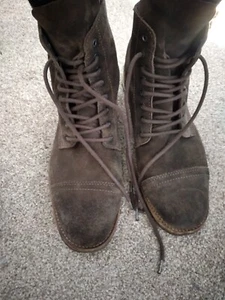 ALL SAINTS Spitalfields mens brown suede leather lace up boots Size 44 = UK9.5 - Picture 1 of 9
