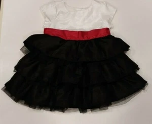 Gymboree Holiday Traditions Dress w/ Bow Black White Red Size 3-6 Months EUC - Picture 1 of 6