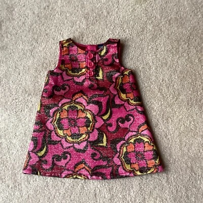 VESTIDO INFANTIL BABY GAP, 12-18 MESES, PATRÓN BRILLANTE, VESTIDO JUMPER FORRADO Foto 1 de 3