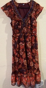 Old Navy Floral Boho Rüschen Maxikleid Damen Gr. Small S - Bild 1 von 8