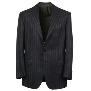 Cesare Attolini Slim-Fit Charcoal Gray Chalk Stripe Flannel Wool Suit 42R (Eu52) - Picture 1 of 12