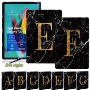 Marble 26 letters Hard Tablet Cover Case for Samsung Galaxy Tab A A6 S6 S7 S8 A7 - Picture 1 of 33