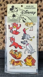 Vintage 1980 Rub-On Transfers Fox and the Hound Walt Disney *NEW*SEALED* - Picture 1 of 2