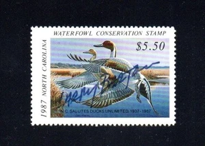 NORTH CAROLINA   NC5   WATERFOWL DUCK STAMP  1987  MNH     ARTIST SIGNED - Picture 1 of 1