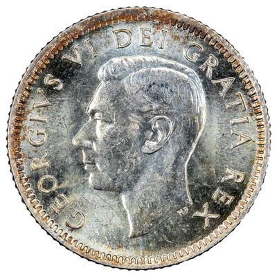 Canada 1950 10 Cents Quarter Silver Coin - Uncirculated - Image 1 of 2