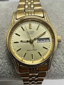 Citizen 6000-S38231 New Battery Ladies Watch 23MM 6.75" Gold Tone L95 - Picture 1 of 9