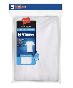 NEU Jungen Hanes insgesamt 10 Medium 10/12 weiße ultimative superweiche T-Shirts - Bild 1 von 5
