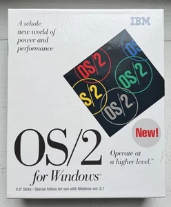 Vintage IBM OS/2 for Windows Version 2.1 on 3.5" Floppy Disks Complete Box USED - Picture 1 of 11