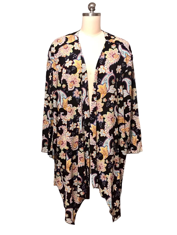 Cárdigan abierto marca Slinky Topper cachemir ligero boho para mujer talla grande 3X Foto 1 de 4