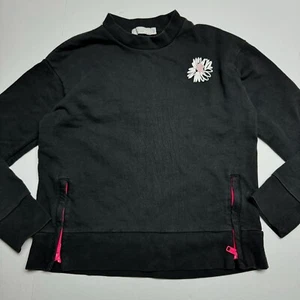 Stella McCartney Kids Painted Daisy Side Zip Crew Neck Sweater In Black Size: 12 - Picture 1 of 14