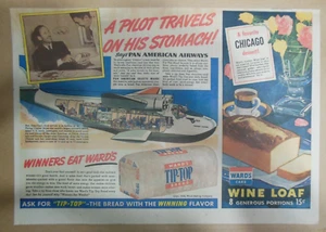 Wards Bread Ad: Pan-Am Clipper Cut-out View ! from 1940 Size: 11 x 15 inch - Picture 1 of 1