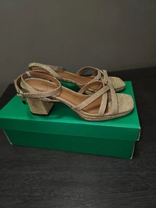 NWT J. Renee Womens Klarson Metallic Ankle Strap Square Toe Heels Shoes Size 7M - Picture 1 of 5